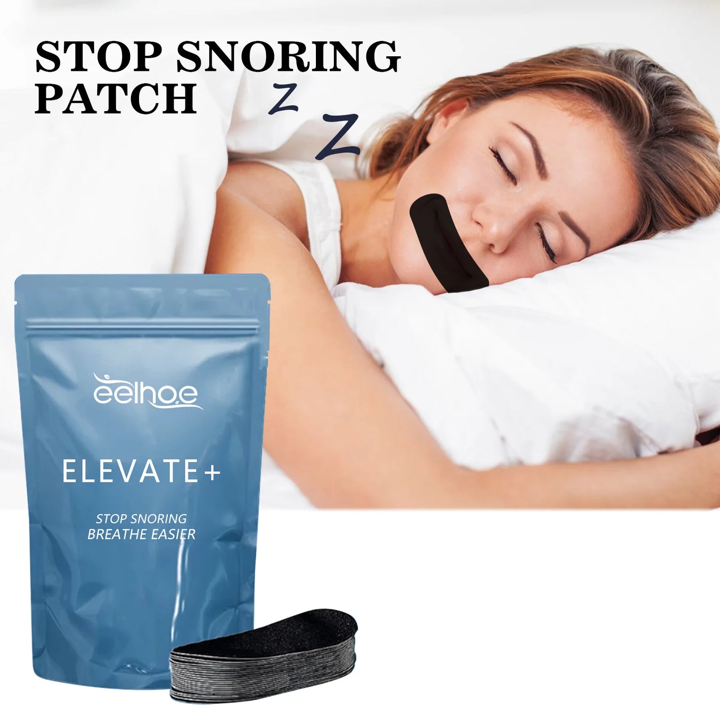 Autocollant anti-ronflement pour un meilleur sommeil, améliore la respiration buccale, réduit le ronflement, ruban correcteur de bouche pour adultes pendant le sommeil nocturne.