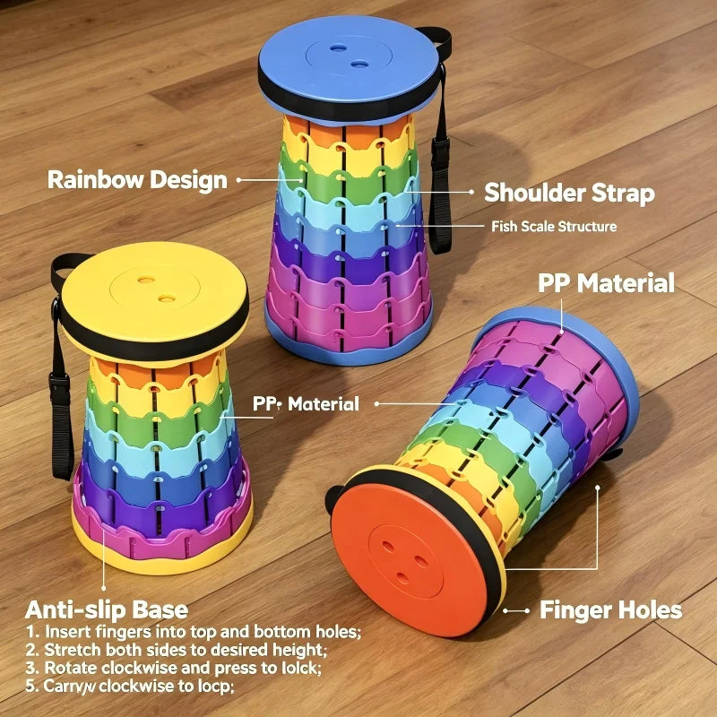 Heavy‑Duty Foldable Retractable Stool Lightweight Compact Aluminum Portable Camping Fishing Seat with Carry Storage Bag