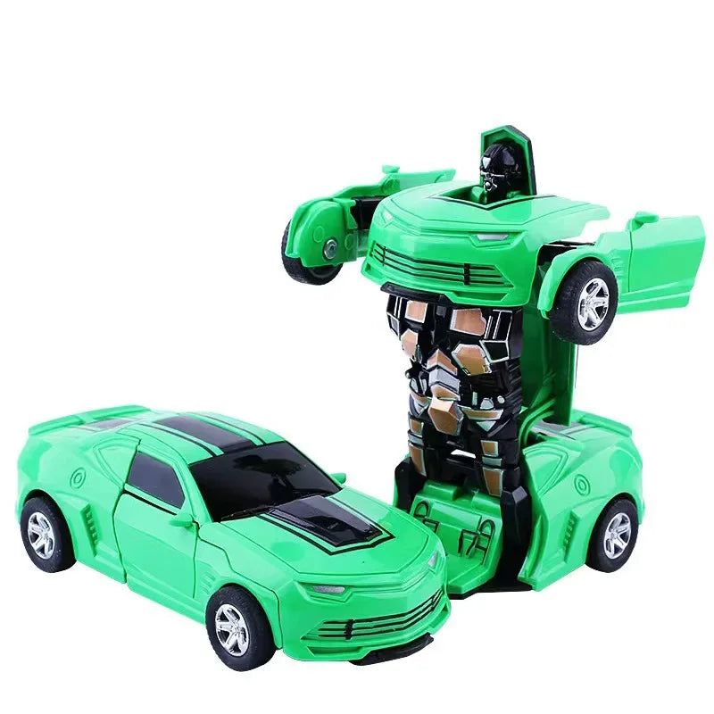 Verformbares Spielzeugauto, Trägheitsaufprall, Ein-Knopf-Verformung, Jungenpuzzle, Kollisionsverformung, Autobot-Roboter