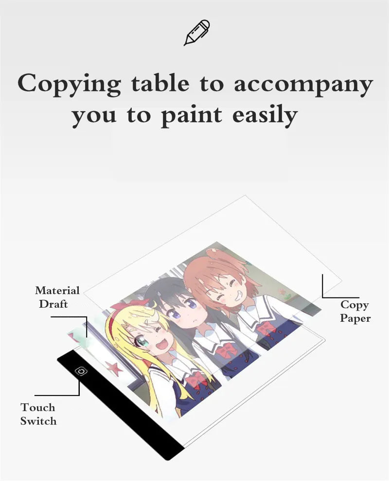 LED Photocopying Table Drawing Board Children's Light-transmitting Copying Table Brightness Adjustable Copy Board Painting Toys - Shoppiline