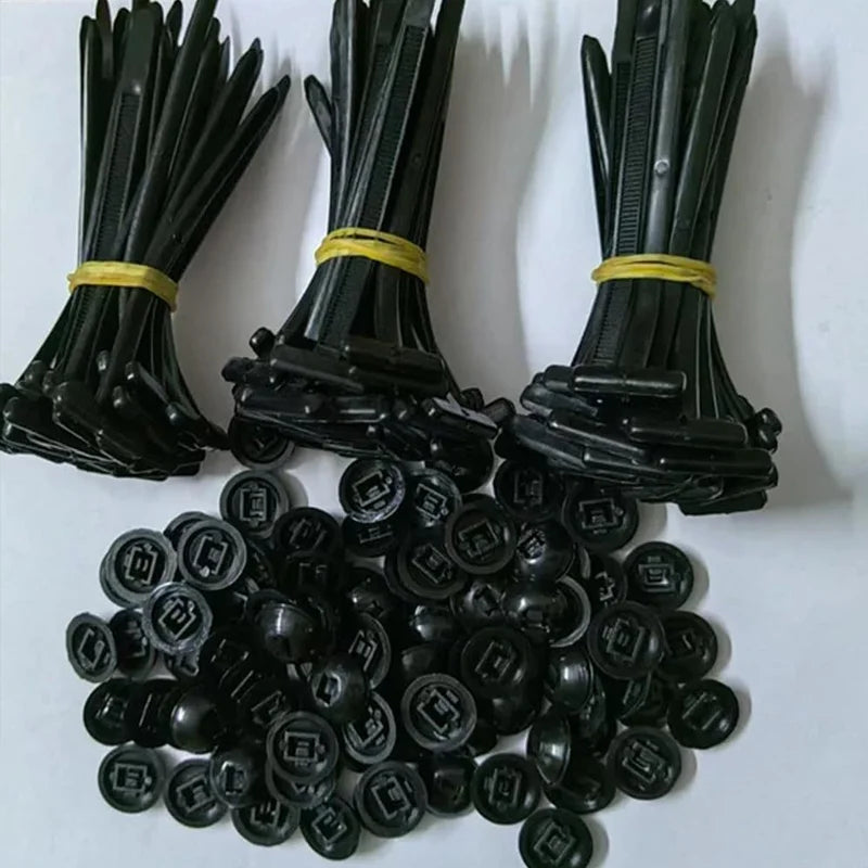 Nylon Universal Cable Tie Buckle-Heavy Duty Zip Ties Holder with Pin & Button Design Plastic Cable Ties Tool Fasteners Car Body