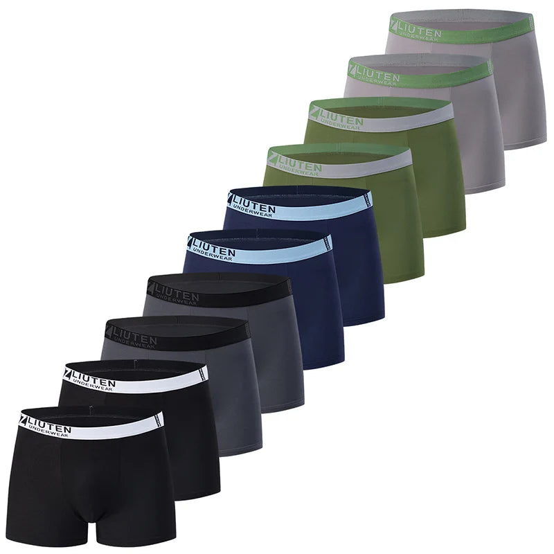 Ensemble de 4/10 boxers pour hommes, décontractés et à la mode, shorts de sport élastiques pour jeunes grandes tailles et cyclistes.
