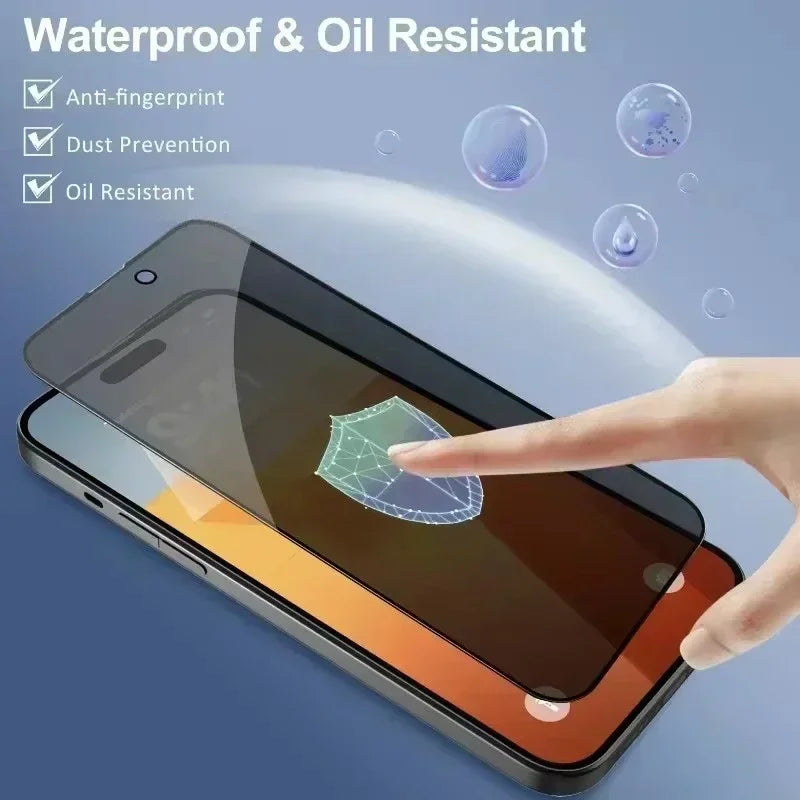 5PCS Anti Peep Privacy Tempered Glass For iPhone 12 13 14 15 Pro Max 16 17 Anti Spy Screen Protector