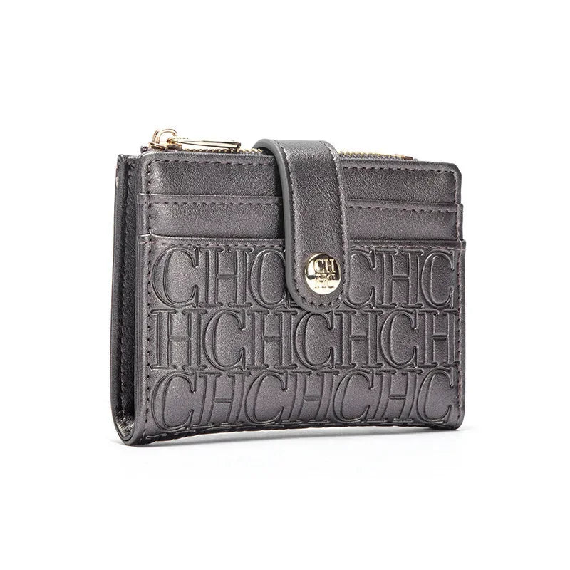 Luxury Brand Classic Retro Square Design Card Case Fashion Button Classic Folding Money Clip Compact Lightweight Luxury Women