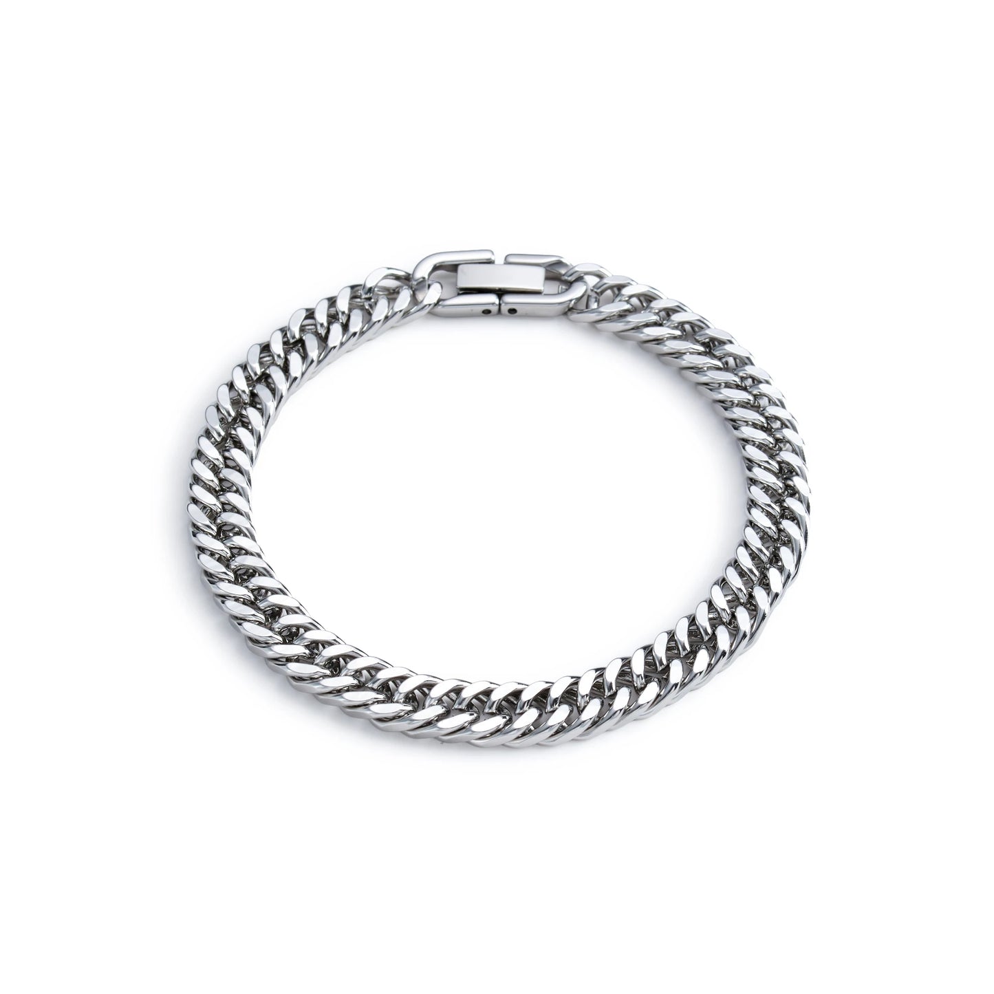 Stainless Steel Braided Double Row Front and Rear Fish Scale Alloy Magnetic Buckle Bracelet with Keel Jewelry New Model
