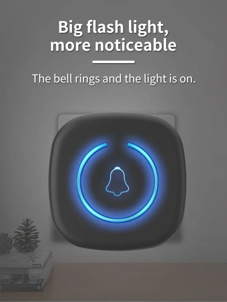Wireless Doorbell Intelligent Welcome Door Bell 300M/984 FT Remote 60 Songs Melodies Home Smart Doorbell US EU Plug Optional