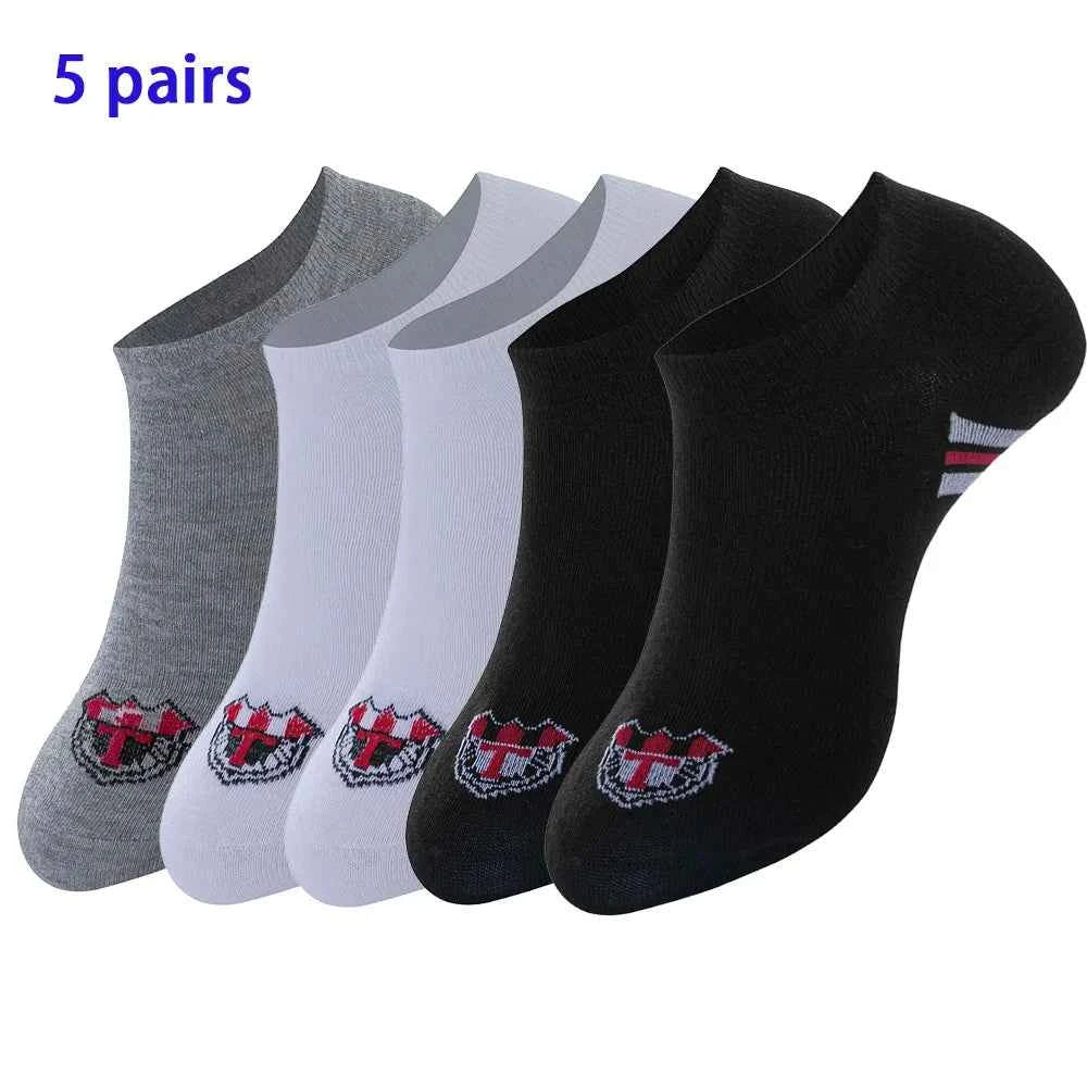 3/5/8 Pairs Women/Men Boat Socks Invisible Low Cut Silicone Non-slip Summer No-show Ankle Socks Solid Color Casual Breathable