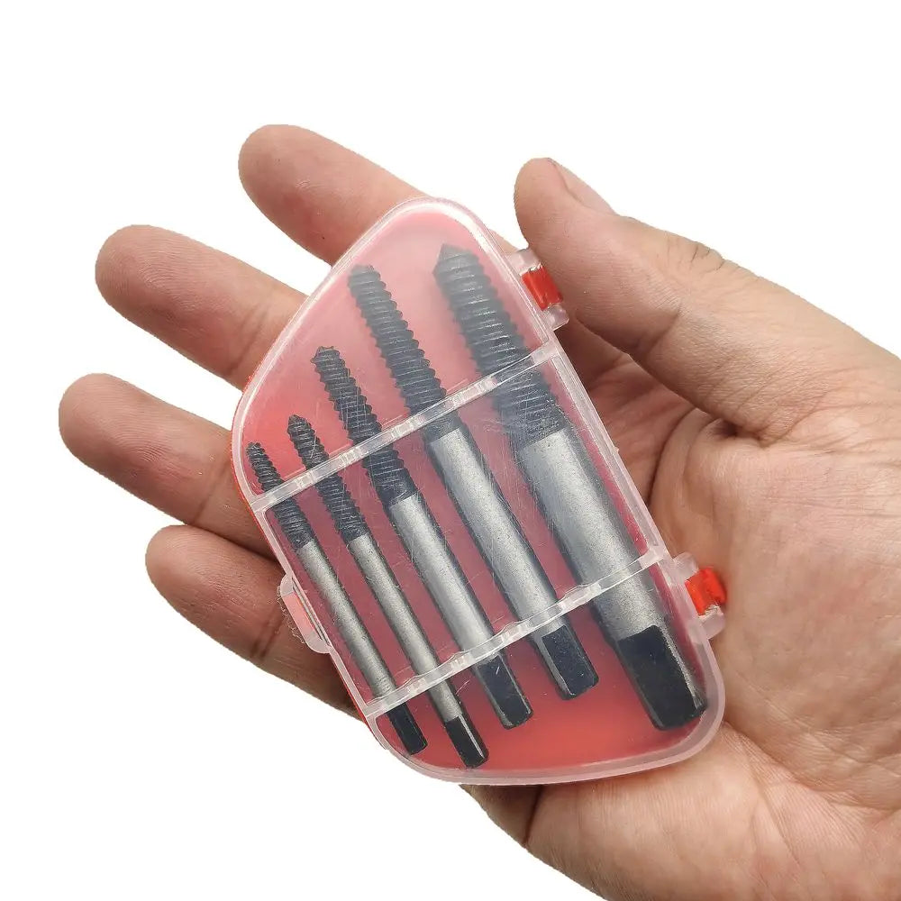 5Pcs Screw Extractor Center Drill Bits Guide Set Broken Damaged Bolt Remover Removal Speed Easy Set