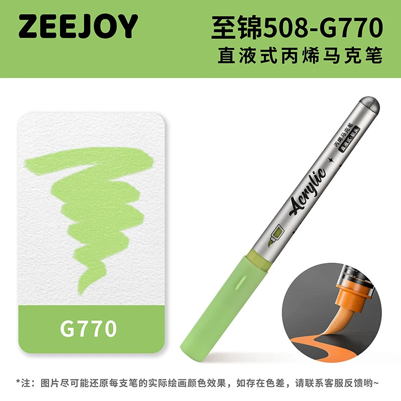 ZEEJOY 120/12/1 Colors Direct Liquid Acrylic Marker Pens Waterproof Pen Soft Brush Nib for Manga School Art Supplies Stationery