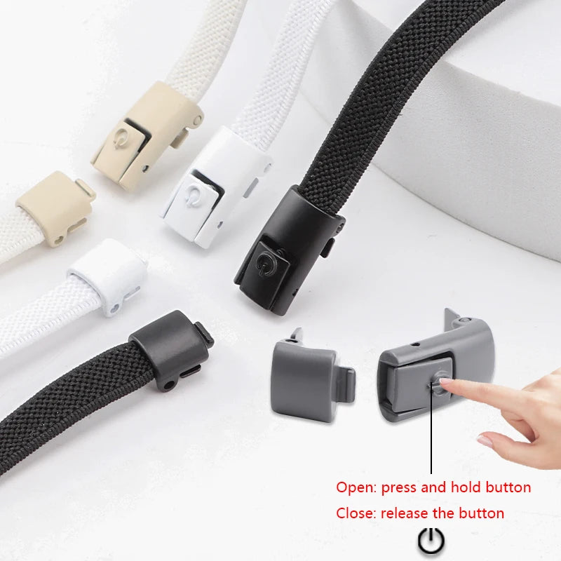 Press Lock Shoelaces without ties Elastic Laces Sneakers Tennis No Tie Shoe laces Shoes Accessories 1Pair/2Pair