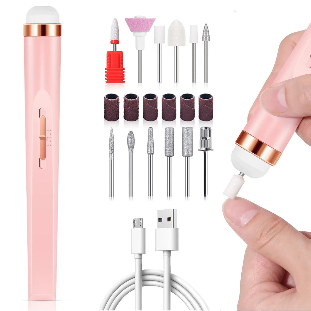 YIKOOLIN Lime à Ongles Électrique Portable avec 4 Vitesses Coupe-Cuticules Outil de Manucure et Pédicure à Piles