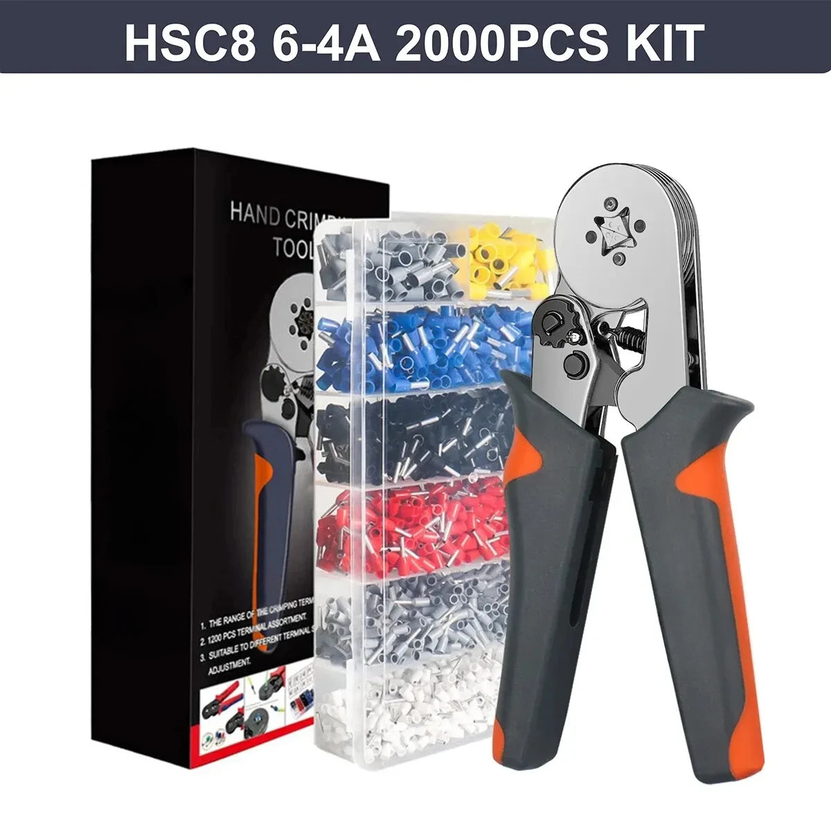 Crimping Tools Mini Electrical Pliers HSC8 6-4/6-6(0.25-10mm²/0.25-6mm²) Wire Connection Ferrule Sleeves Terminal Repair Clamp - Shoppiline