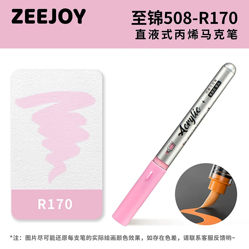 ZEEJOY 120/12/1 Colors Direct Liquid Acrylic Marker Pens Waterproof Pen Soft Brush Nib for Manga School Art Supplies Stationery