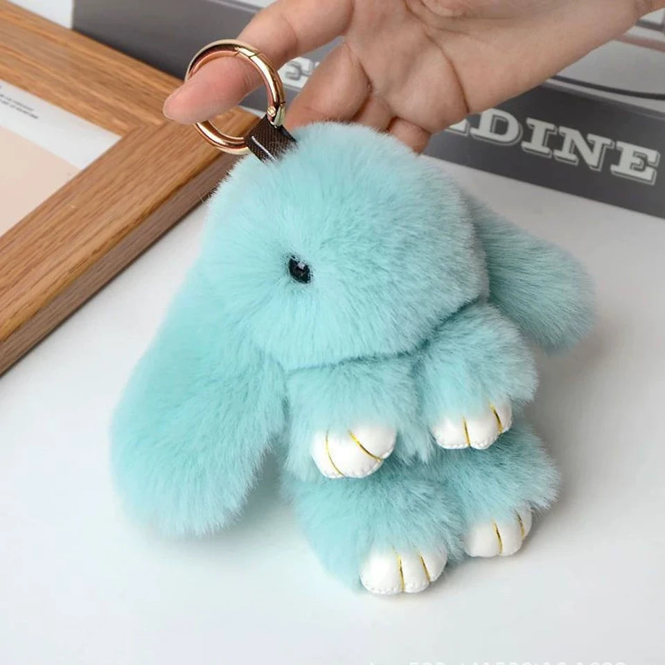 15cm Women's Rabbit Fur Keychain Bag Car Pendant Jewelry Decoration Fashionable Accessory for Bags And Gifts