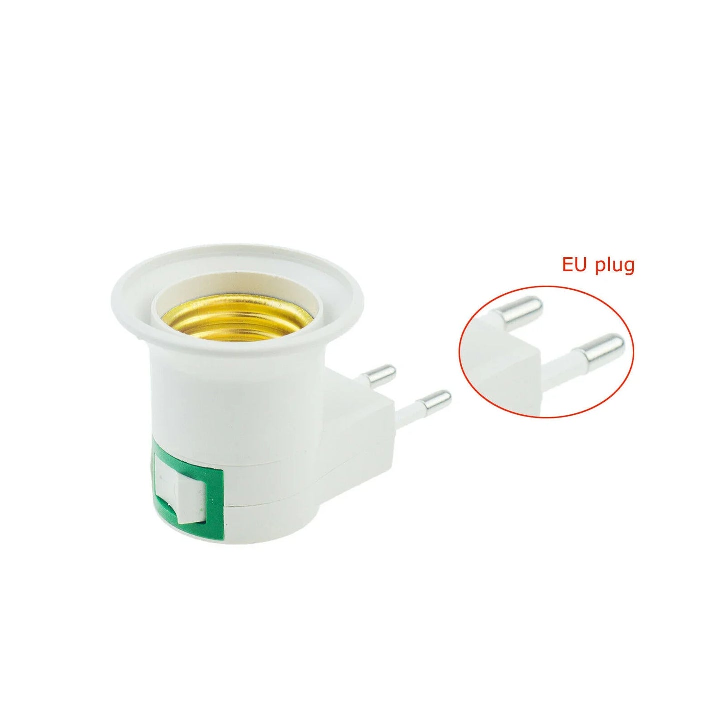 E27 LED Light Lamp Bulbs Socket Base Holder EU/US Plug Adapter ON/OFF Switch White bulb holder