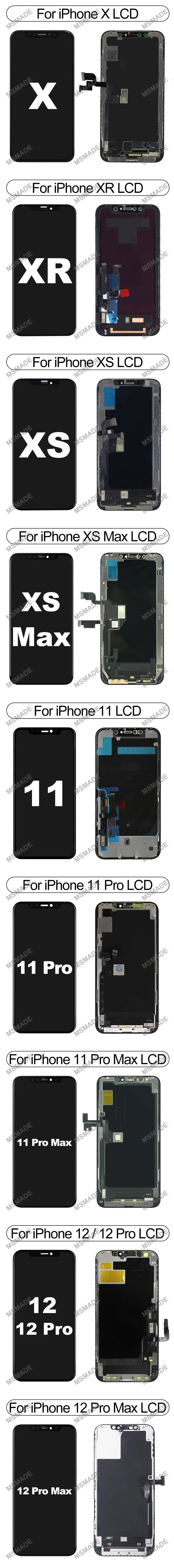 SUPER OLED For iPhone X XR XS LCD Display 13 Mini 14 PLUS 15 Display For iPhone 11 12 13 Pro MAX Display Display assembly - Shoppiline