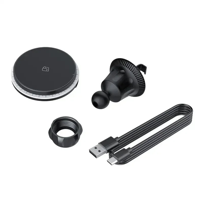 Magnetic Car Wireless Charger RGB For iPhone12 13 14 15 16 17 Pro Max Macsafe Car Phone Holder Stand Mount Fast Charging Station - Shoppiline