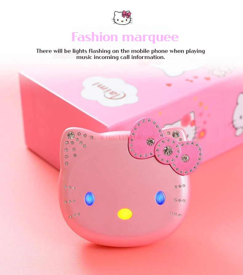 New K688 Hello Kitty Cute Mini Girl Mobile Phone With Flip Cartoon No Lock Children Dual Card Mobile Phone Kids Gift Kawaii Toys