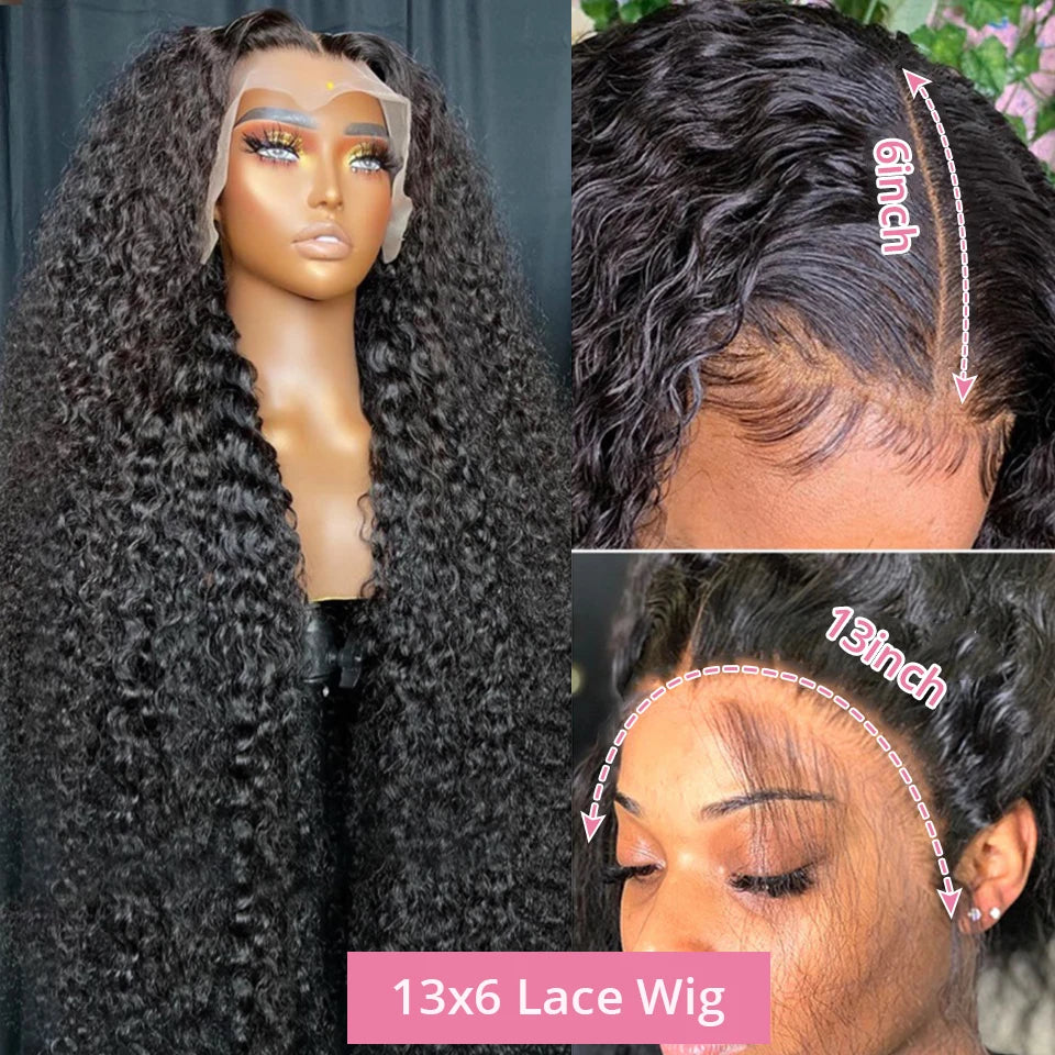 40 50 Inch Water Wave Curly Lace Front Wigs 13x4 13x6 HD Deep Wave Lace Frontal Wig 7x5 Glueless Human Hair Wigs For Women 300%