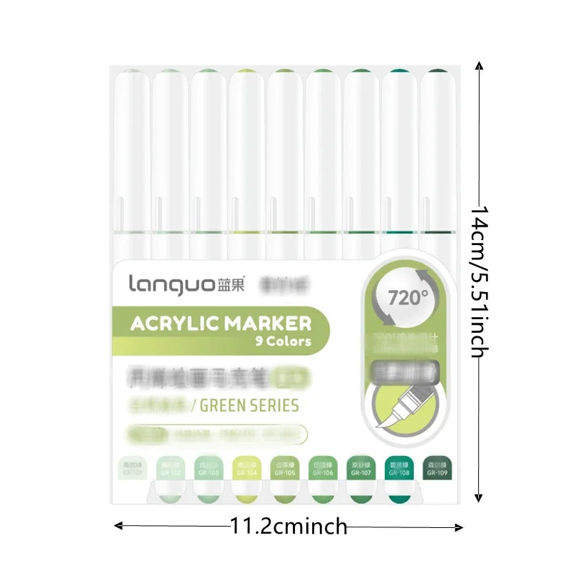 Acryl-Farbmarker, 9/36/63/81 Stück Acryl-Farbmarker-Set mit weicher Pinselspitze, für Felsmalerei, Keramik, Holz, Leinwand, Glas