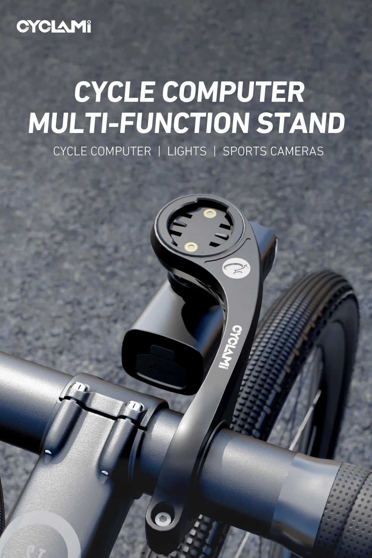 CYCLAMI S2 Bike Computer Mount Mountain Road Bicycle GPS Headlight Holder Bracket Support For GARMIN XOSS IGPSPORT Magene Coospo