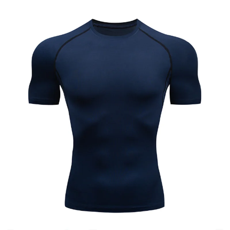 2025 Compressed T-shirt Men's sportswear Running T-shirt Elastic Quick-drying Exercise T-shirt for men exercising in the gym