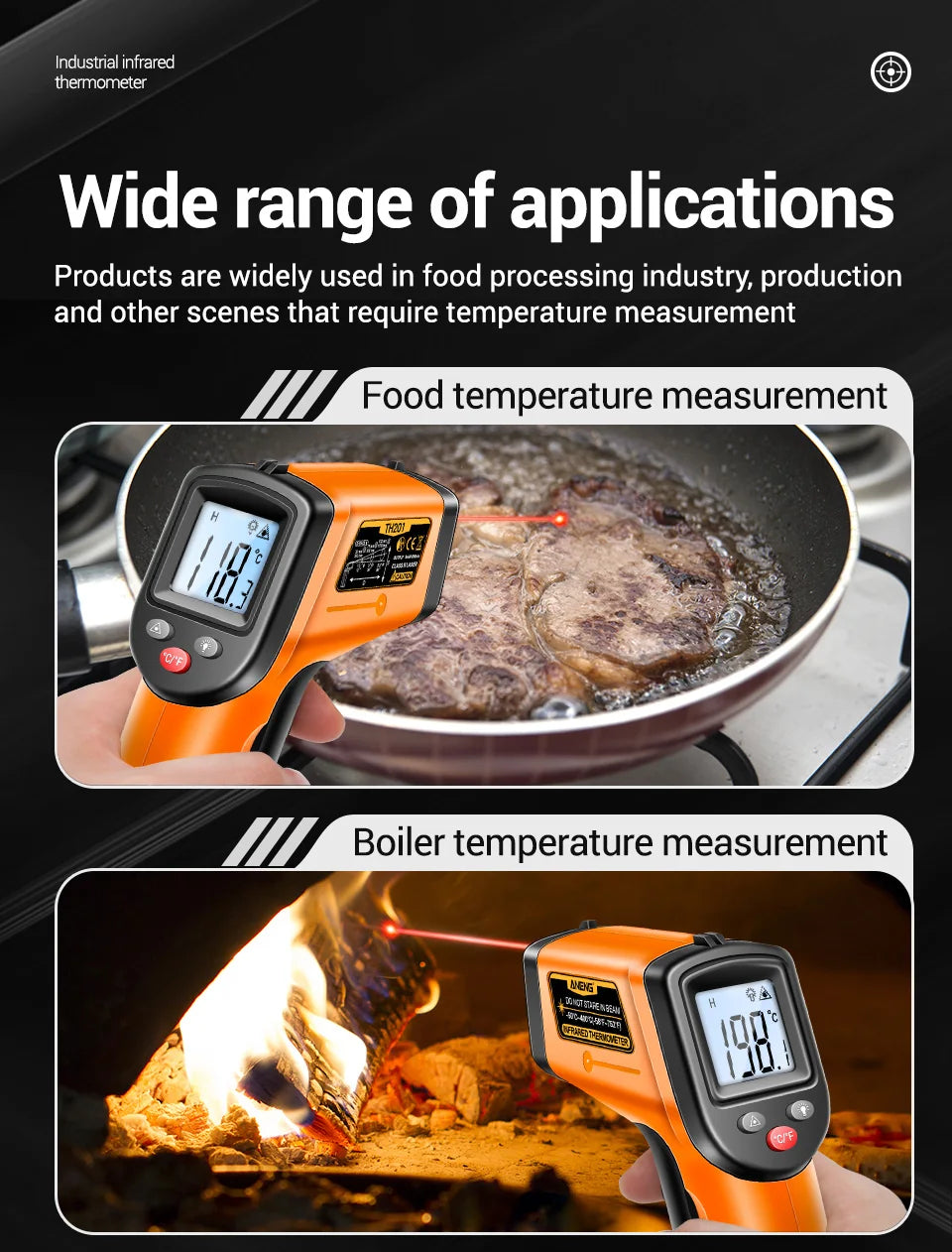ANENG TH201 Thermometer Celsius Display Digital Infrared Thermometer Highly Sensitive Non-contact Temperature Measuring Gun Tool - Shoppiline