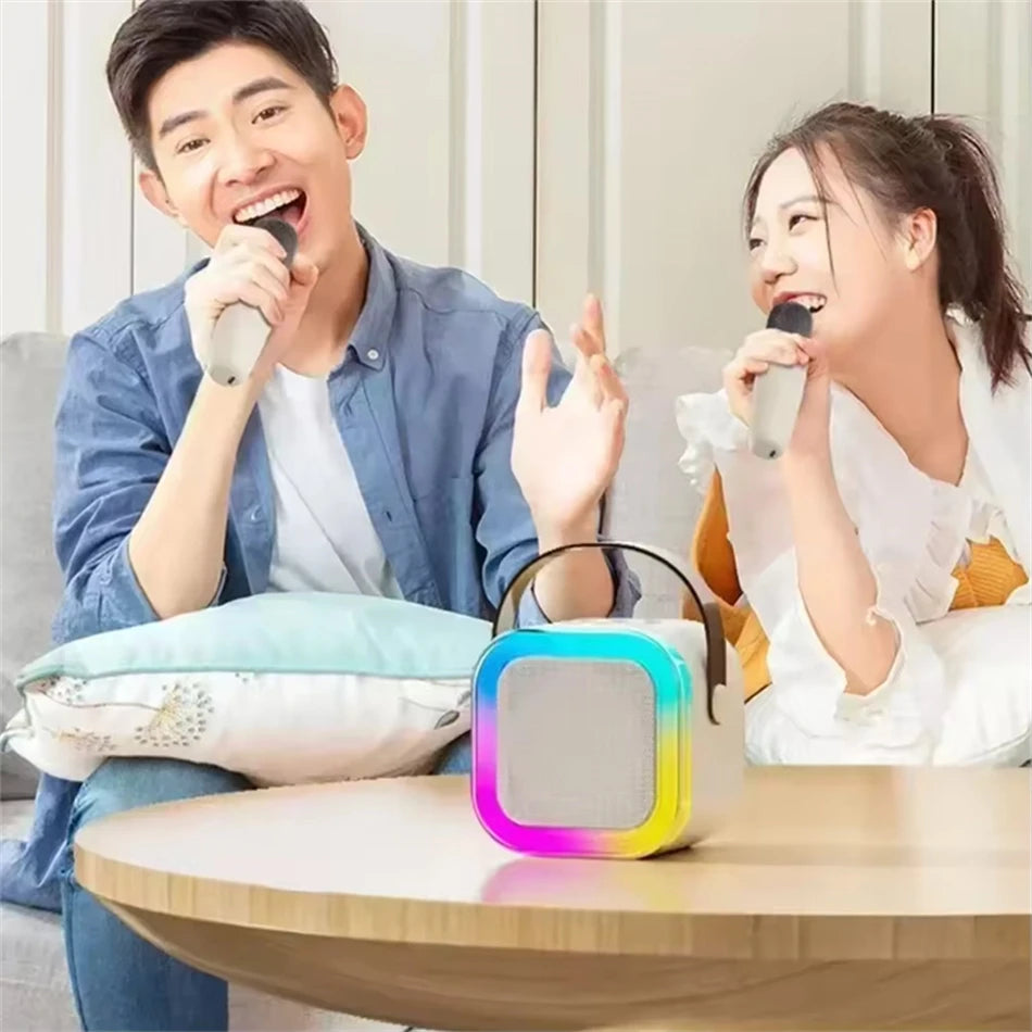 New Hot K12 Bluetooth Speaker Portable Home Cute Karaoke Mini Wireless Audio with Microphone K Song Family Singing Machine