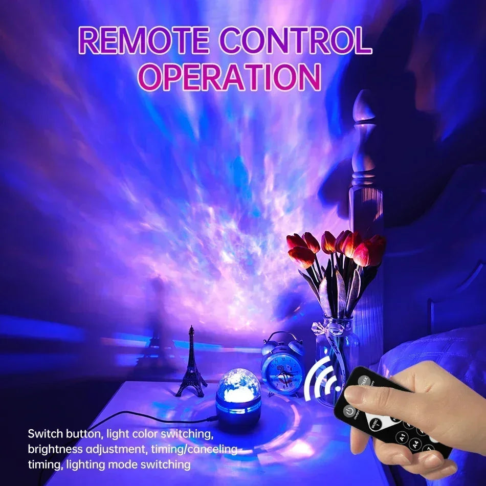 Galaxy Projector RGB Star Projector USB Powered Remote Control Night Light Lamp for Birthday Gifts Holiday Party Room Decoration
