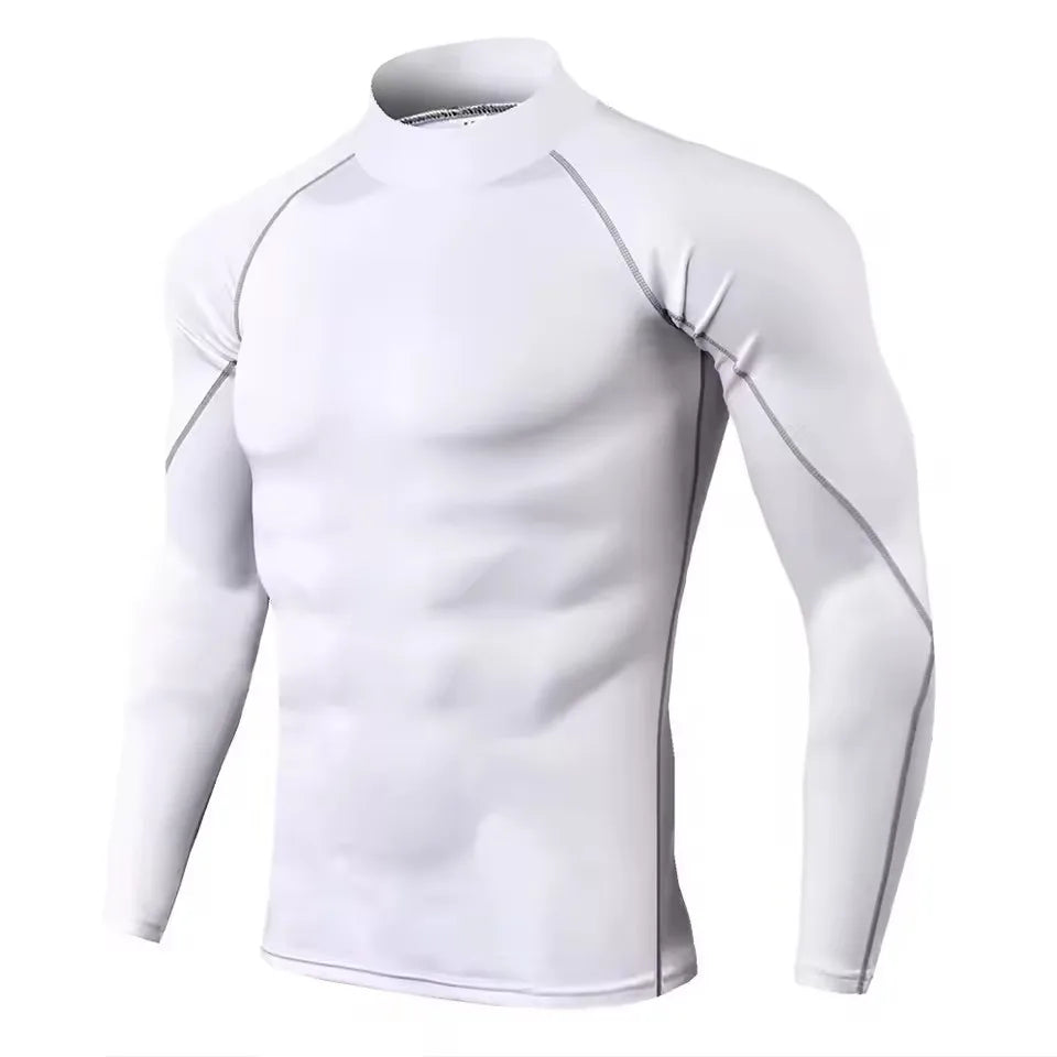 Herren Kompressions-Langarm-T-Shirt Sportbekleidung Männer Enges T-Shirt Elastischer Trainingsanzug Kleidung Fitnessstudios Fitness-T-Shirt für Herren