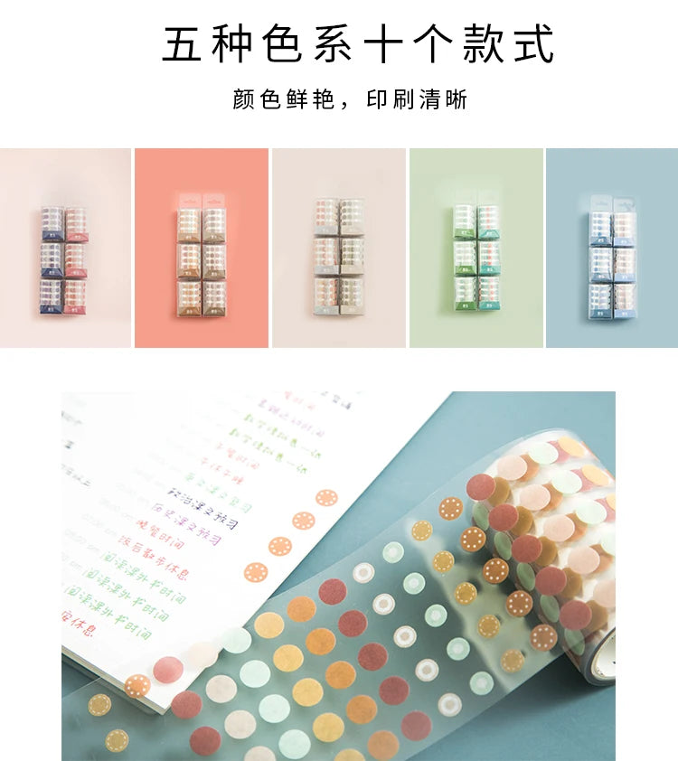 60mm*3m Dot Washi Tape for Diary Scrapbooking DIY Deco Junk Journal Creative Stationery School Supplies Masking Tapes