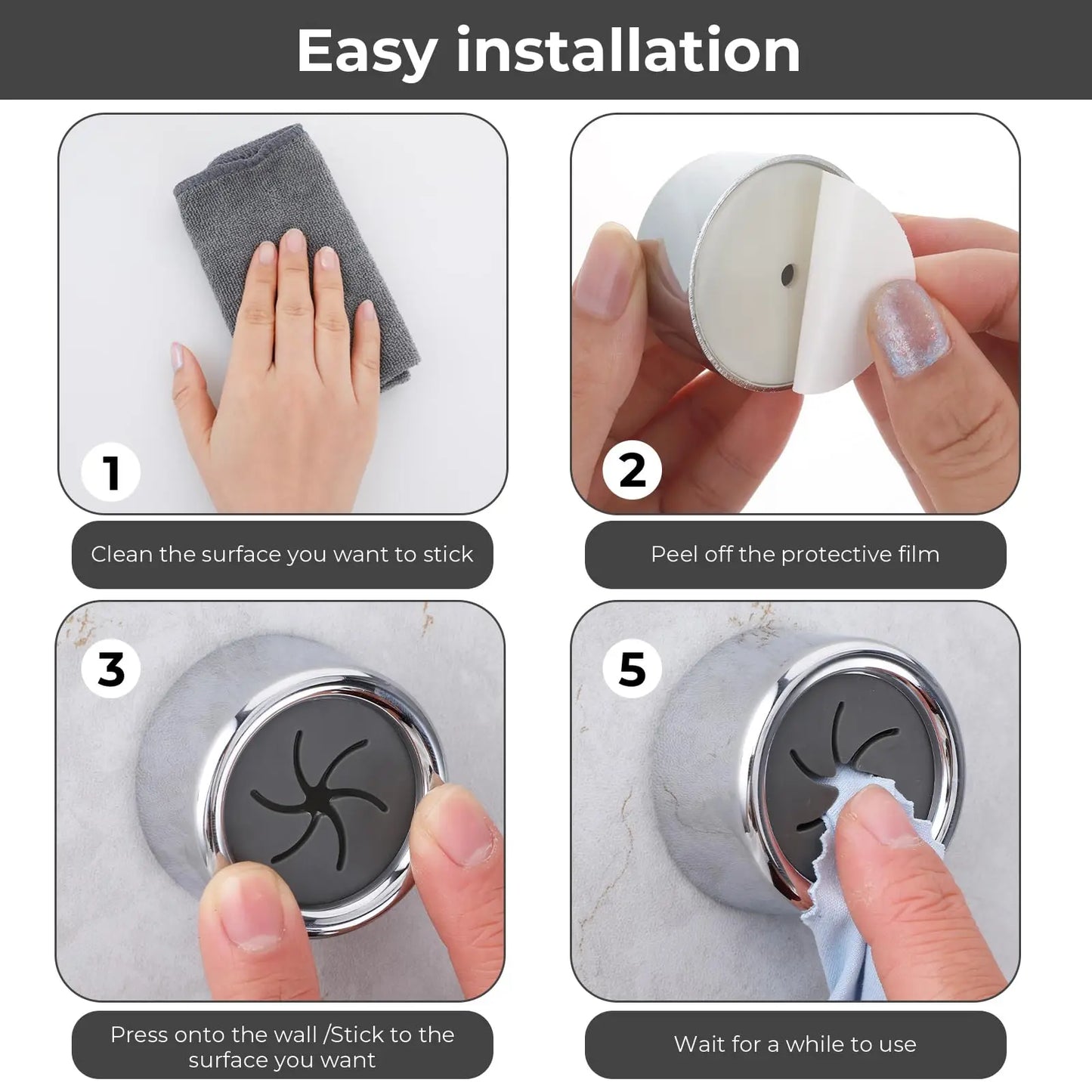 3PCS Non Punching Dishwashing Cloth Storage Clip Dishcloth Clip Kitchen Household Gloves Hook Towel Rack Hole Clip Wall Hanging