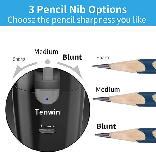 Tenwin Automatic Electric Pencil Sharpener For Colored Pencils Sharpen Mechanical Office School Supplies Stationery Free Ship - Shoppiline