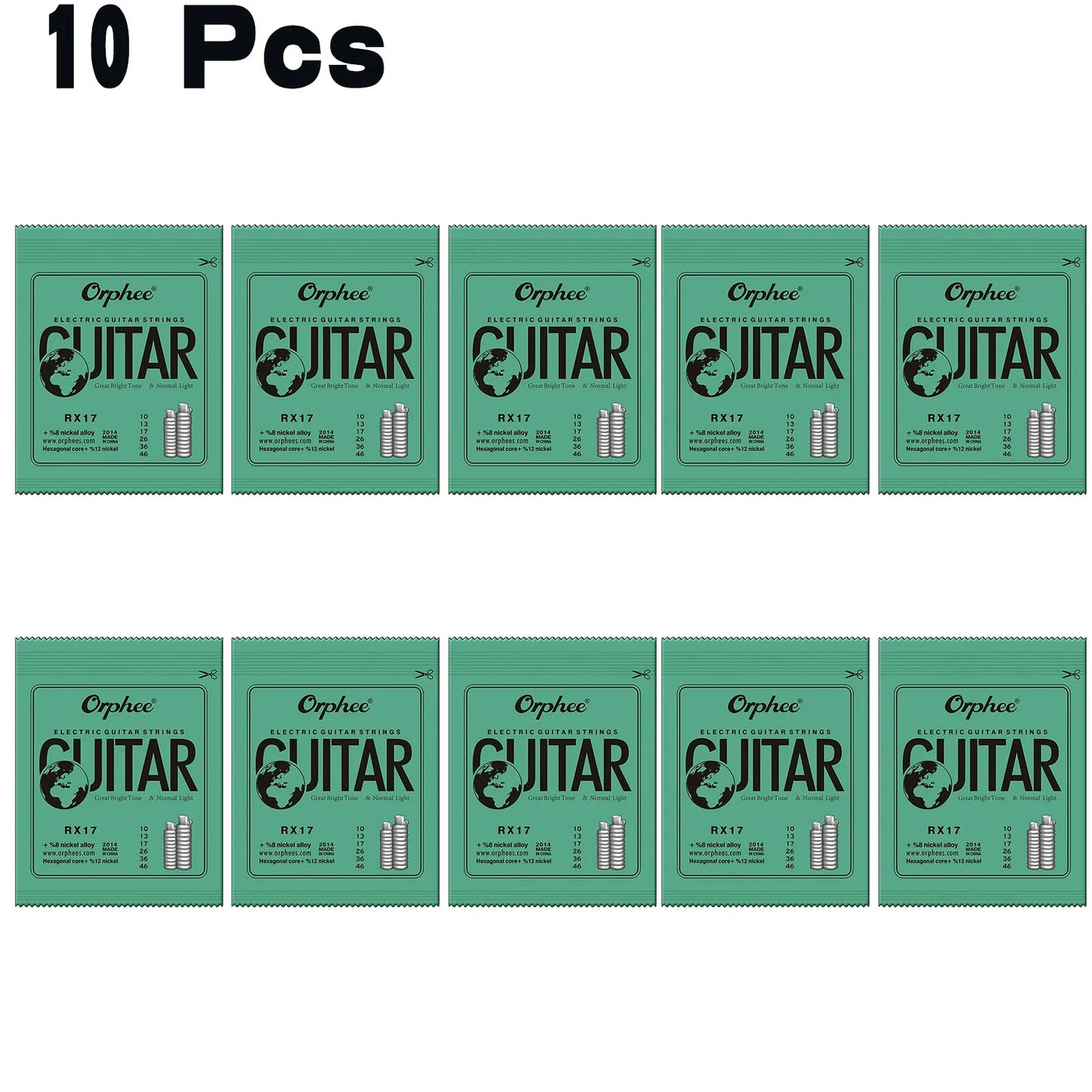 Orphee 1/5/10 Pcs Electric Guitar Strings Set RX Series Hexagonal Carbon Steel 6 String for Electric Guitar Accessories&Parts