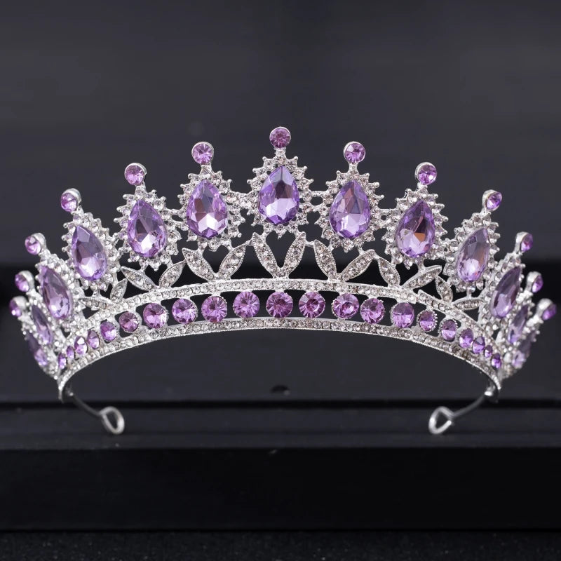 Baroque Vintage Crystal Tiaras And Crowns Rhinestone Queen Pageant Prom Diadem Crown Bridal Wedding Hair Accessories Jewelry
