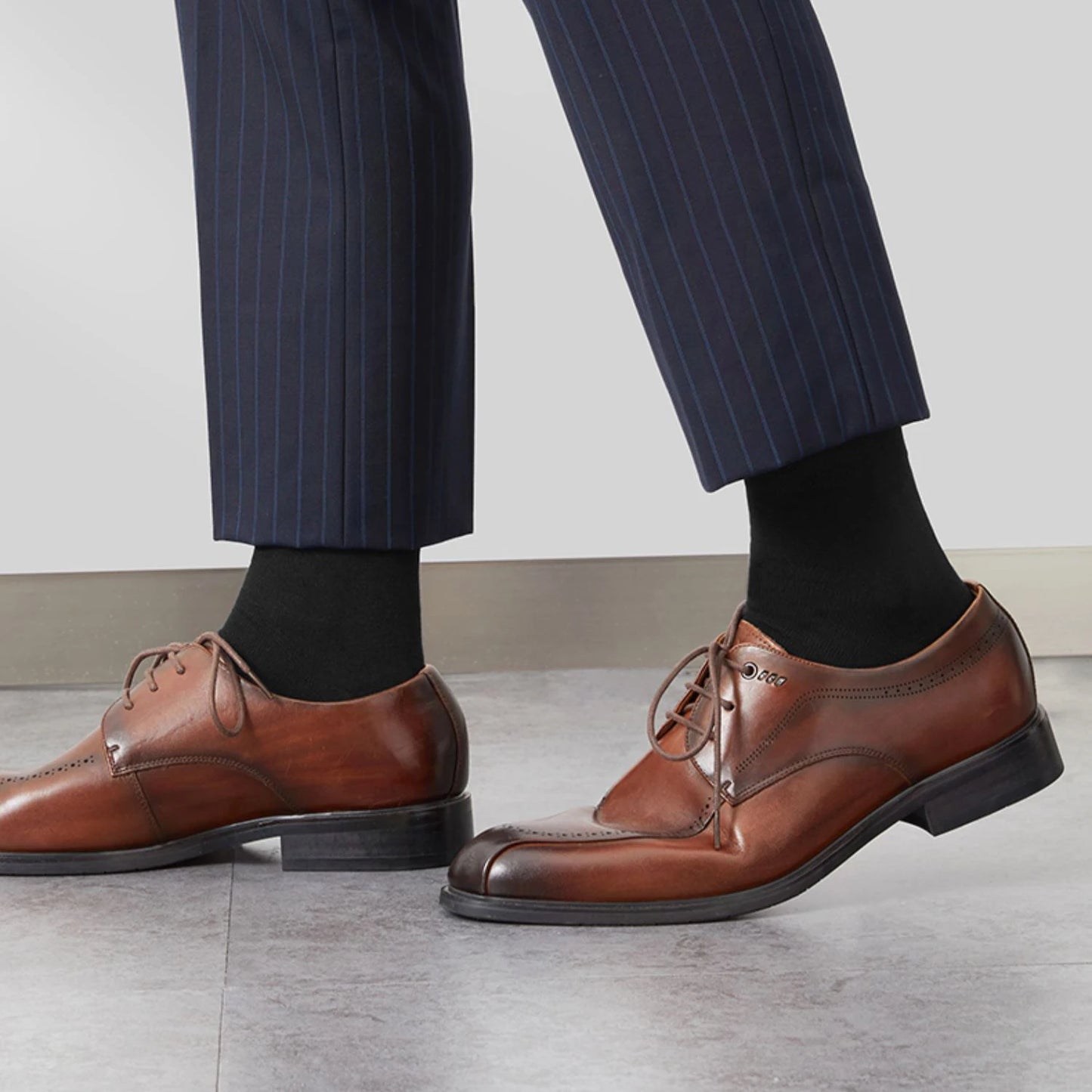 HSS Lot de 5/10 paires de chaussettes en mélange de coton pour hommes, noires, d'affaires, douces, respirantes, pour l'été et l'hiver, grande taille (6.5-14)