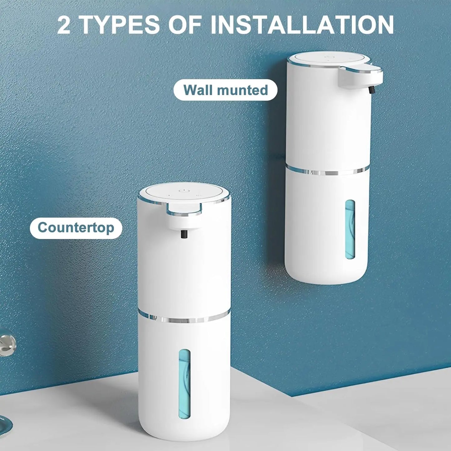 HOMEFISH Automatic Soap Dispenser Touchless Foaming Soap Dispenser 380ml USB Electric 4 Level Adjustable Foam Soap Dispenser