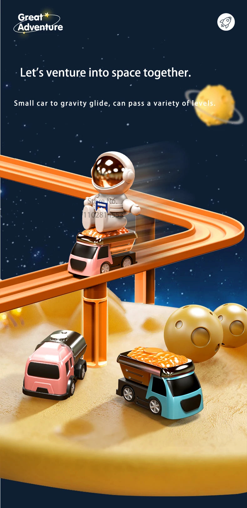 Racing Rail Car Model Space Aerospace Animals Educational Toys Children Train Track Adventure Brain Mechanical Interactive Game - Shoppiline