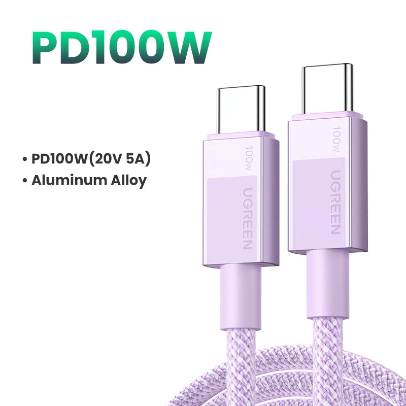 UGREEN USB Type C Cable PD100W Fast Charging Cable for iPhone 17 16 15 Samsung S25 Xiaomi USB C to USB C Cable for MacBook iPad - Shoppiline