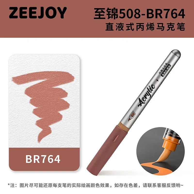 ZEEJOY 120/12/1 Colors Direct Liquid Acrylic Marker Pens Waterproof Pen Soft Brush Nib for Manga School Art Supplies Stationery