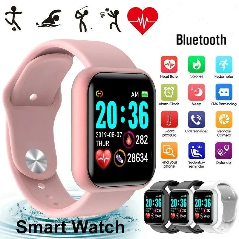 Smartwatch für Damen Herren Armbanduhr Bluetooth Verbundenes Telefon Musik-Player Fitness-Sportarmband Schlafmonitor Digitale Uhren