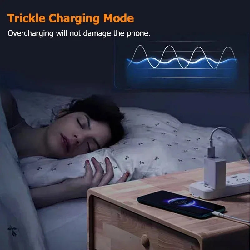33W USB Fast Charger Quick Charge 3.0 USB Type C Cable 6A for Xiaomi Redmi Note 13/12 iPhone Samsung Mobile Phone Charge Adapter