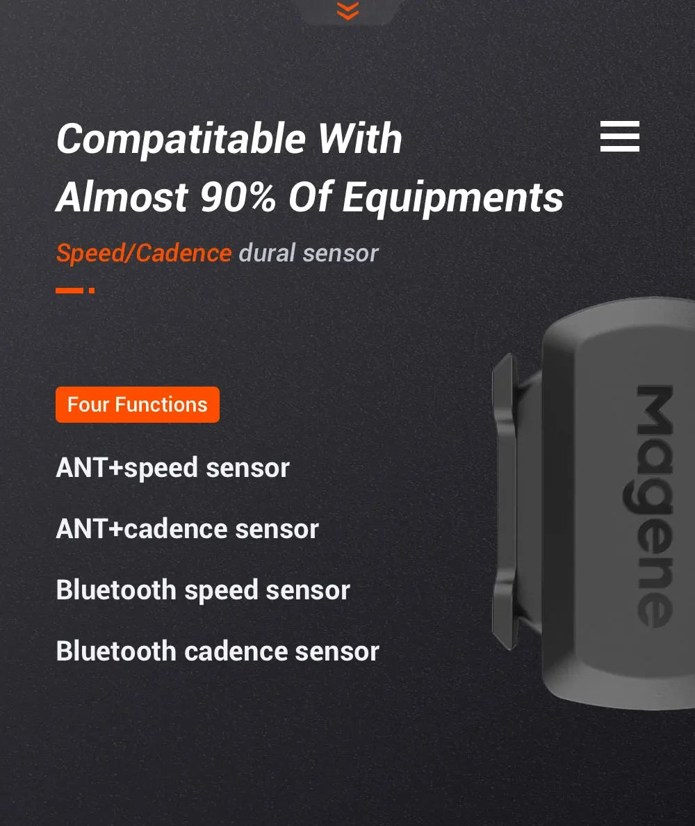 MAGENE Computer Speedometer ANT+ Speed And Cadence Dual Sensor Bike Speed And Cadence Ant+ Suitable For GARMIN IGPSPORT Bryton
