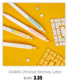 JIANWU 12Pcs/set 0.35/0.5mm Simple STYLE gel pen Black ink for student writing creative Neutral Pen Press School Supplies kawaii