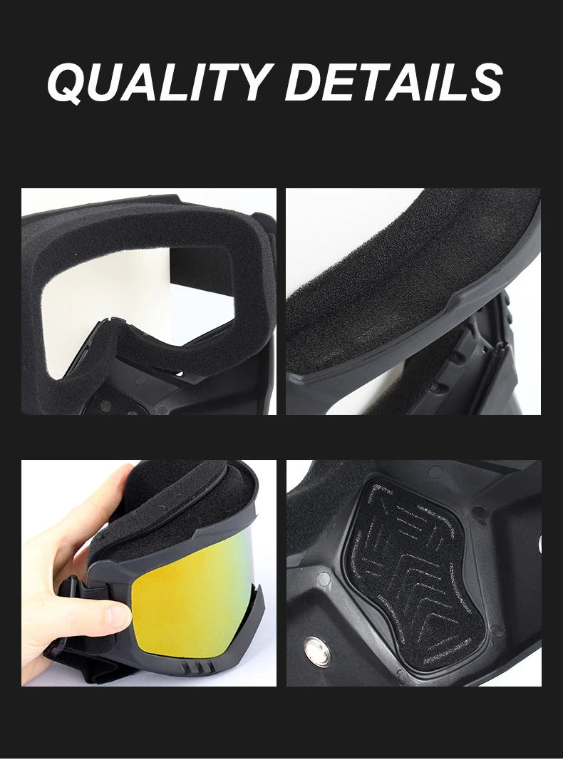 2025 NEW Outdoor Sports Windproof Mask Goggle HD Motorcycle Glasses Snowboard Eyewear Riding Motocross Summer UV Sunglasses