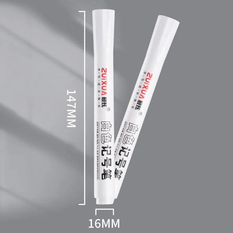 Stylo Marqueur Blanc Ensemble Stylos Gel Blancs Gras Imperméables DIY Graffiti Croquis Marqueur Papeterie Fournitures Scolaires Pinceau
