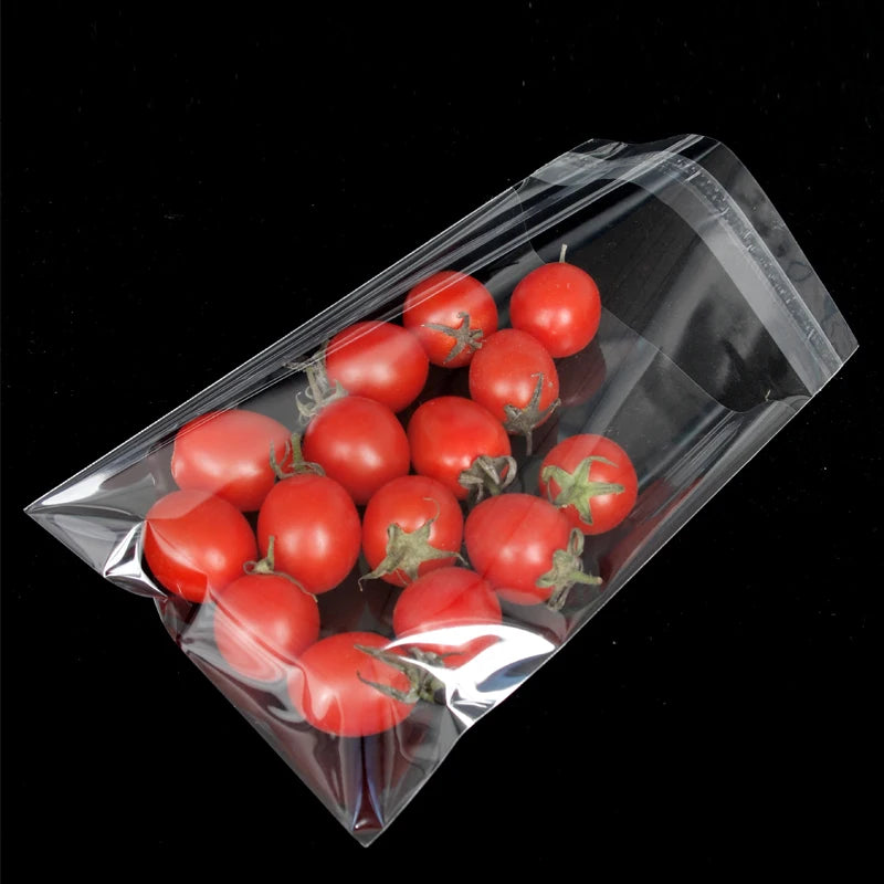 TETP 100Pcs Clear Self-Adhesive Resealable Waterproof OPP Plastic Bags 5Wires per Bag for Gift Food Candy Packaging Cellophane S