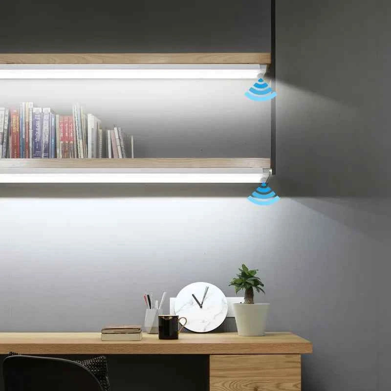 HOMEFISH Cabinet Light USB Rechargeable Motion Sensor LED Bar Light Induction Night Light Portable for Kitchen