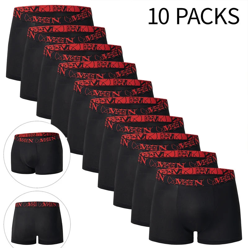 Lot de 5/10 boxers pour hommes, imprimé or noir, confortables et polyvalents, grande taille, sexy, pour jeunes hommes, loisirs sportifs, plage