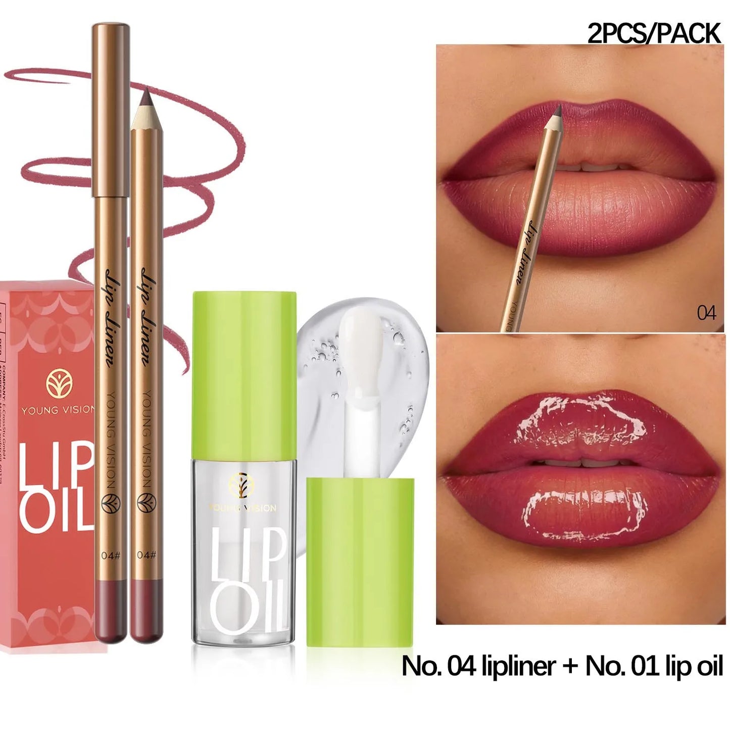 USHAS 12 Color Lip Liner + LIPSTICK Set Easy Coloring Matte Lipstick Long lasting nude red lipstick